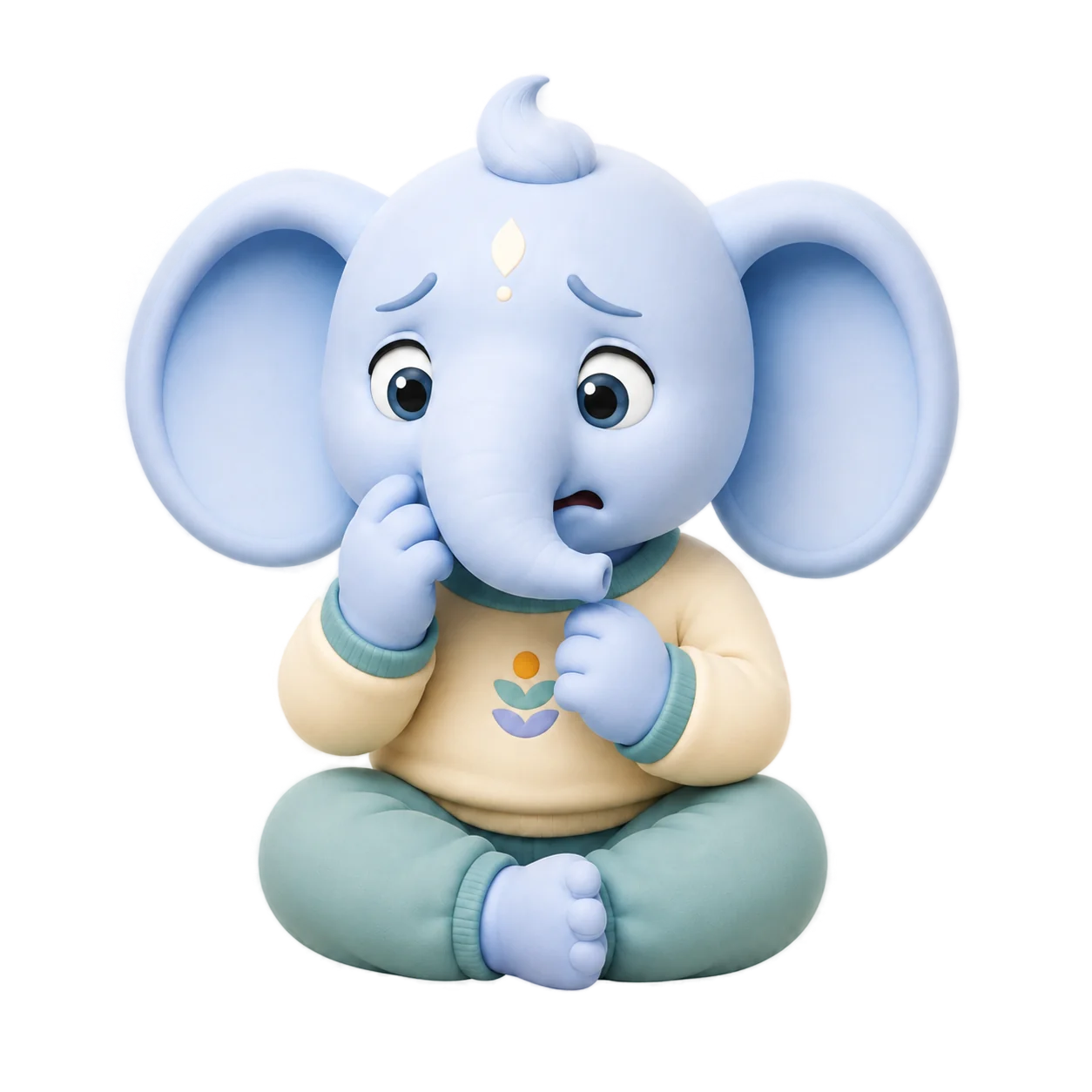 Anxious elephant illustration
