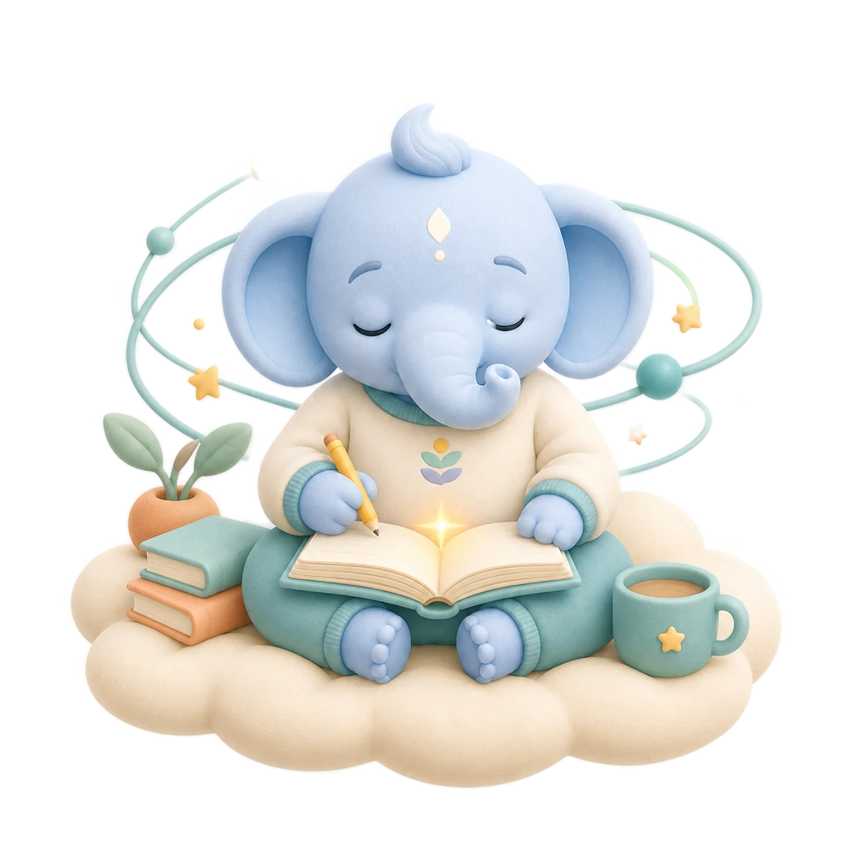 Homework focus elephant illustration